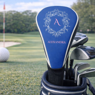 Funda Para Palo De Golf Elegante Monograma de Cresta Clásico Femenino Prep