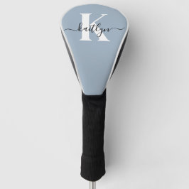 Funda Para Palo De Golf Elegante Monograma de Letra en Azul Polvo