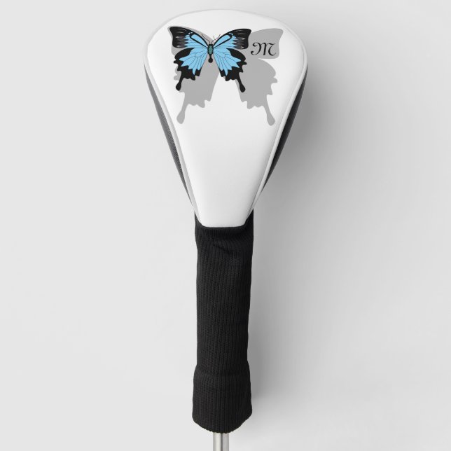 Funda Para Palo De Golf Elegante Monograma de Sombra de Mariposa con Fondo (Anverso)