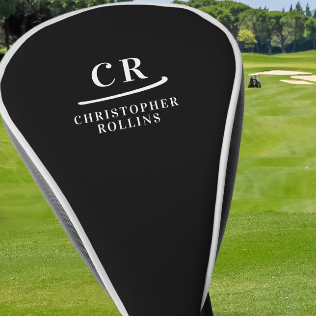 Funda Para Palo De Golf Elegante Monograma Moderno Iniciales Nombre Person (Subido por el creador)
