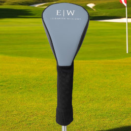 Funda Para Palo De Golf Elegante Monograma moderno Minimalista azul turbio