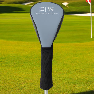Funda Para Palo De Golf Elegante Monograma moderno Minimalista azul turbio