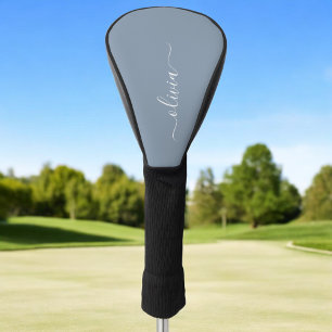 Funda Para Palo De Golf Elegante Monograma moderno Minimalista azul turbio
