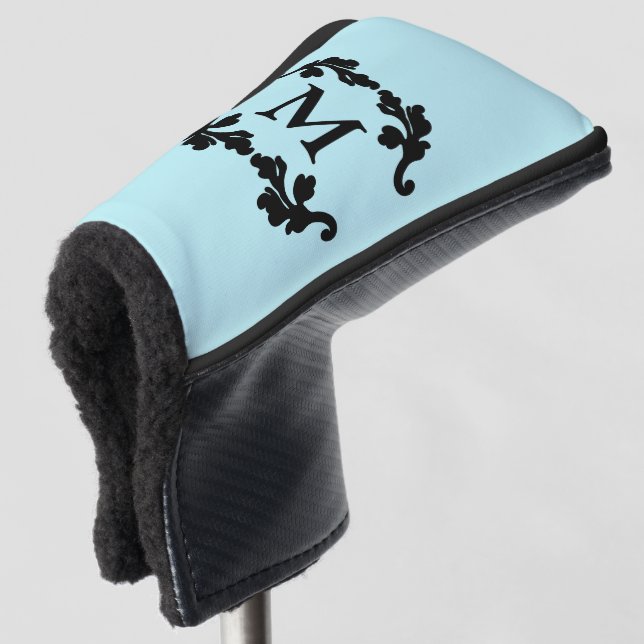Funda Para Palo De Golf Elegante motivo elegante de damasco en monograma (Anverso 3/4)