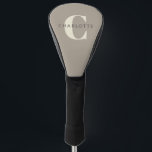 Funda Para Palo De Golf Elegante nombre monogramado Moda Taupe rústico<br><div class="desc">Elegante nombre monogramado en la cubierta de la cabeza de golf de color marrón marrón de tazas rústicas</div>