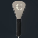 Funda Para Palo De Golf Elegante nombre monogramado Moda Taupe rústico<br><div class="desc">Elegante nombre monogramado en la cubierta de la cabeza de golf de color marrón marrón de tazas rústicas</div>