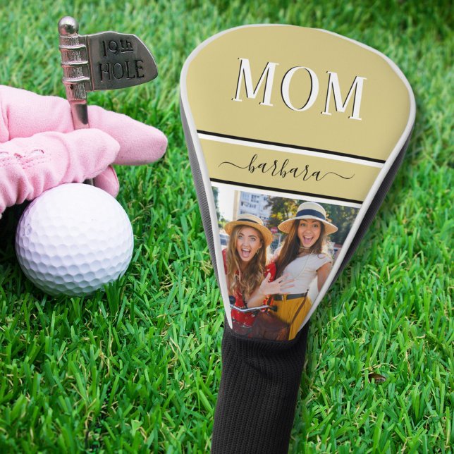 Funda Para Palo De Golf Elegante Personalizado dorado MOM Nombre foto (Subido por el creador)