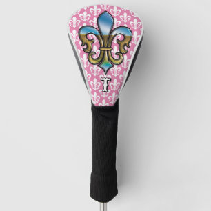 Funda Para Palo De Golf Elegante Personalizado Fleur De Lis Golf Design