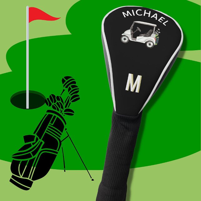 Funda Para Palo De Golf Elegante Personalizado Monograma Nombre del carrit (Subido por el creador)