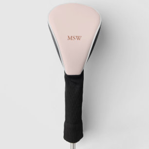 Funda Para Palo De Golf Elegante personalizado rosado rosado monograma mo
