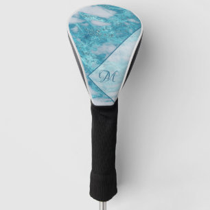 Funda Para Palo De Golf Elegante Purpurina azul Verde azulado Bling Geomé
