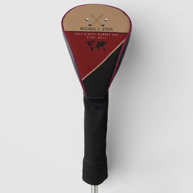 Funda Para Palo De Golf elegante rojo oscuro (Anverso)