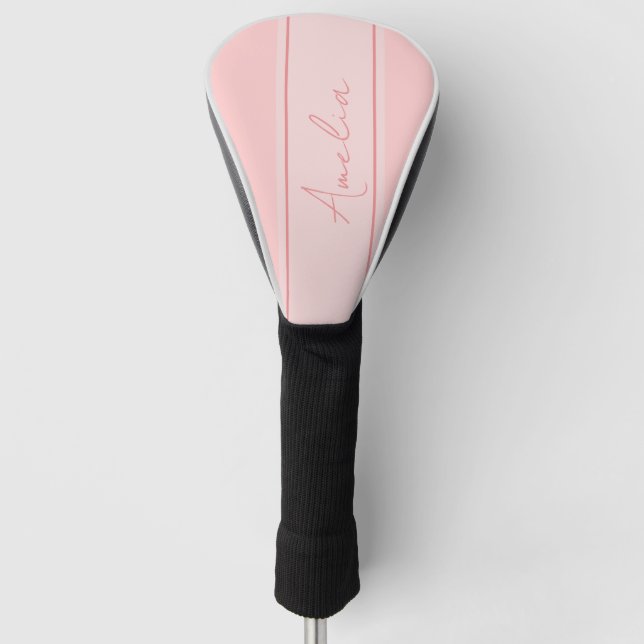 Funda Para Palo De Golf Elegante rosa Rubor personalizado (Anverso)