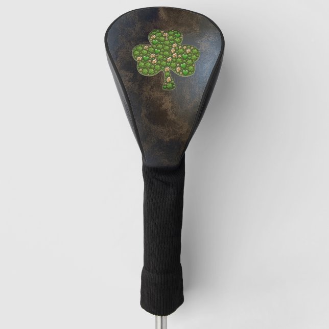 Funda Para Palo De Golf Elegante Shamrock,Cuero de Tronco (Anverso)