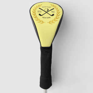 Funda Para Palo De Golf Elegante y personalizado Wreath de Oro del logotip