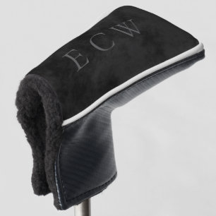 Funda Para Palo De Golf Elegante y sofisticado sello Faux Mottled Negro