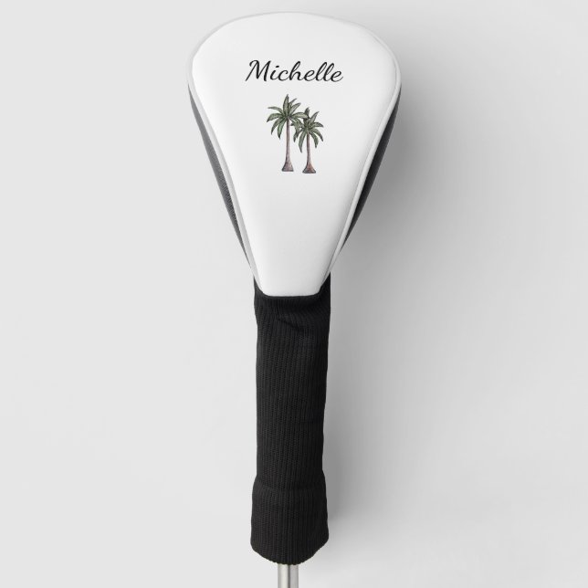 Funda Para Palo De Golf Elegantes palmeras tropicales (Anverso)