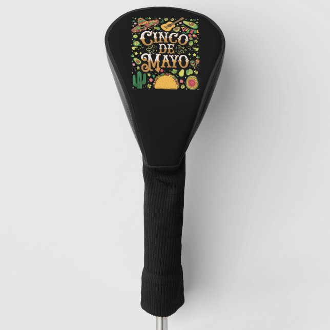 Funda Para Palo De Golf Elementos Divertidos de Fiesta para Cinco De Mayo (Anverso)