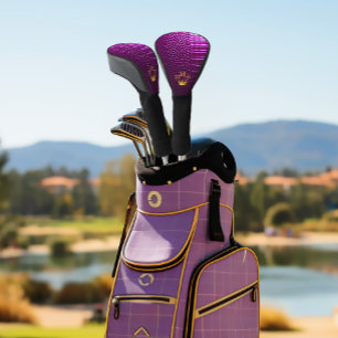 Funda Para Palo De Golf Elite Vivid Purple Faux Crocodile Monogramed