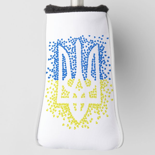 Funda Para Palo De Golf Emblema ucraniano trident tryzub esparce corazones (Girar 90)