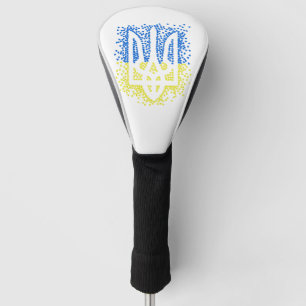 Funda Para Palo De Golf Emblema ucraniano trident tryzub esparce corazones
