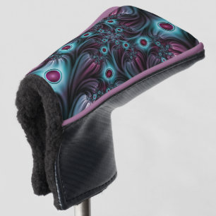 Funda Para Palo De Golf En profundidad Arte fractal rosa azul abstracto ab