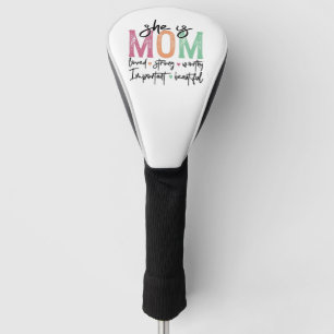 Funda Para Palo De Golf Es mamá: Amada, Fuerte, Valiente, Importante, Beau