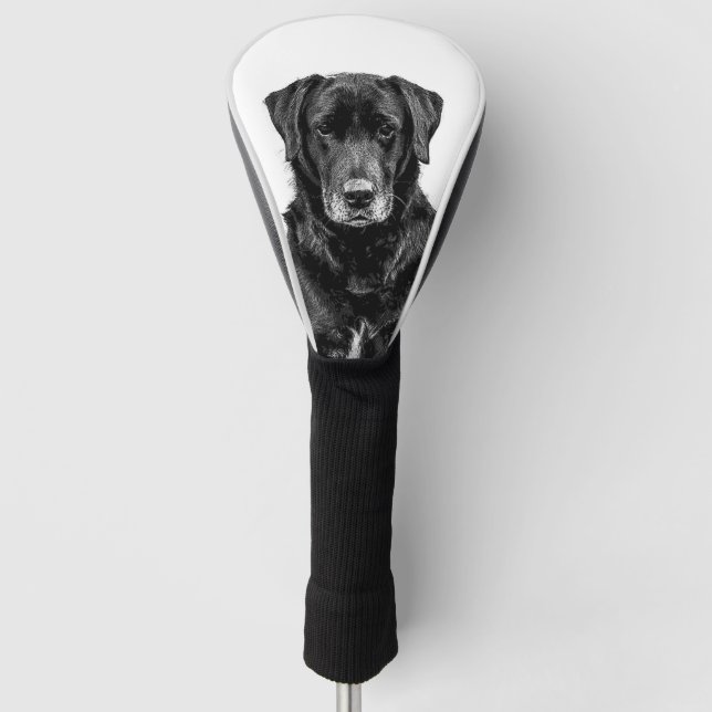 Funda Para Palo De Golf Esbozo de Mascota de porras de perro negro (Anverso)