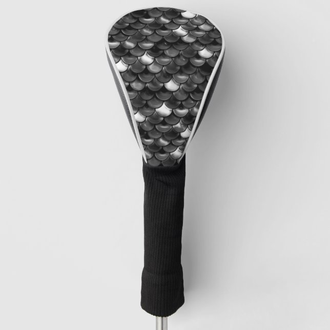 Funda Para Palo De Golf Escalas de negro y blanco caídas (Anverso)