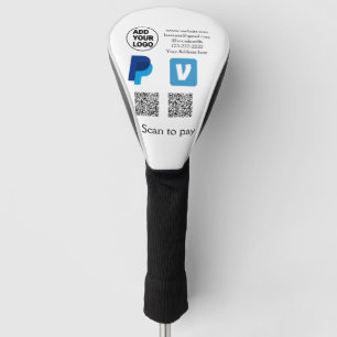 Funda Para Palo De Golf Escaneo de pypal de Venmo para pagar añadir texto