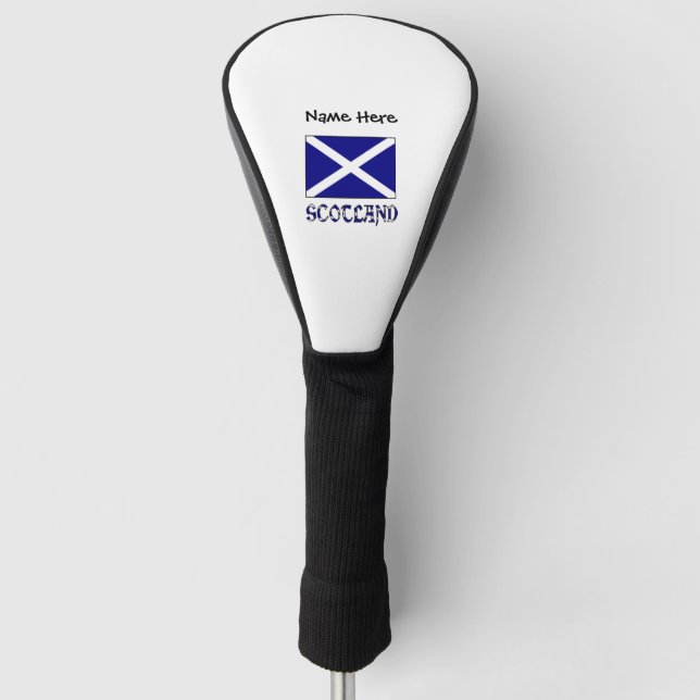 Funda Para Palo De Golf Escocia escocesa con bandera de San Andrés persona (Anverso)