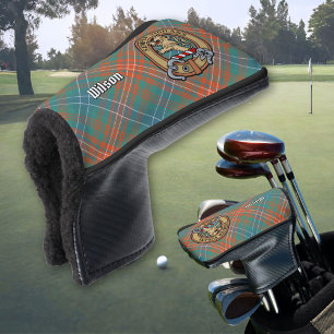 Funda Para Palo De Golf Escudo de armas del Clan Wilson sobre Tartán Antig