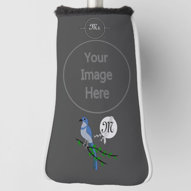 Funda Para Palo De Golf Escudo del Monograma Jay de Florida Scrub (Girar 90)