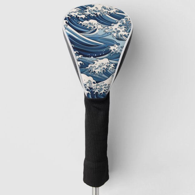 Funda Para Palo De Golf Escudos efímeros: Reimaginan las olas de Hokusai (Anverso)