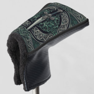 Funda Para Palo De Golf Espada verde celta y plateada
