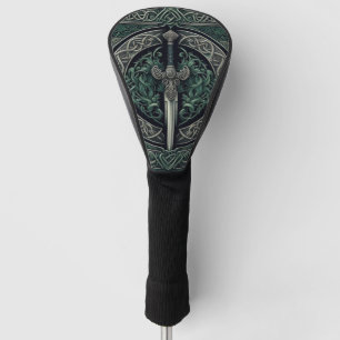 Funda Para Palo De Golf Espada verde celta y plateada