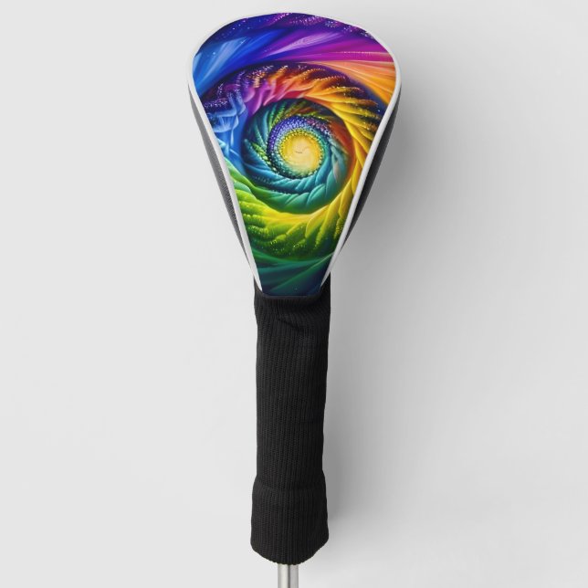 Funda Para Palo De Golf Espiral arcoiris hacia fuera (Anverso)