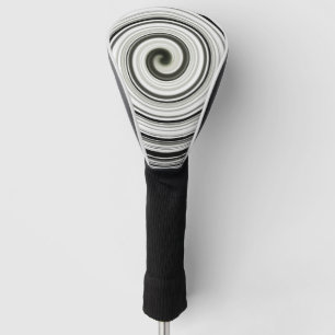 Funda Para Palo De Golf Espiral negra y blanca