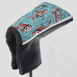 Funda Para Palo De Golf Espíritu de arte Salmon Haida Pacífico Nativo del
