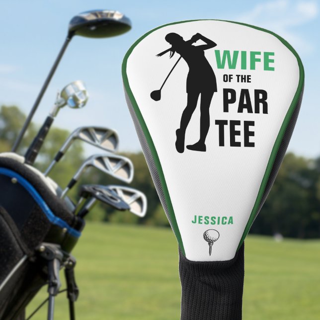 Funda Para Palo De Golf Esposa del Par Tee Verde y Blanco (Wife of the Par Tee Green & White Golf Head Cover)