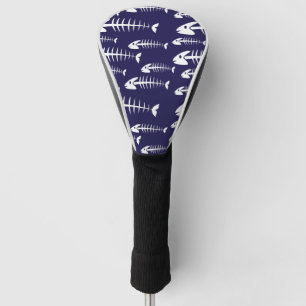 Funda Para Palo De Golf Esqueleto de pez muerto huesos blancos Humor de pe
