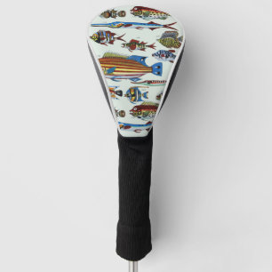 Funda Para Palo De Golf Estampa de Historia Natural de Peces Exóticos Colo