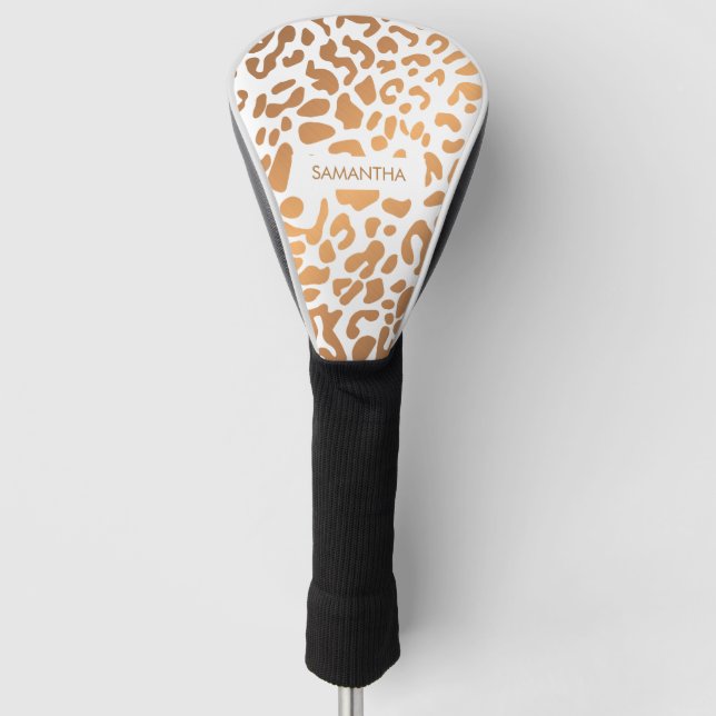 Funda Para Palo De Golf Estampado leopardo de oro (Anverso)
