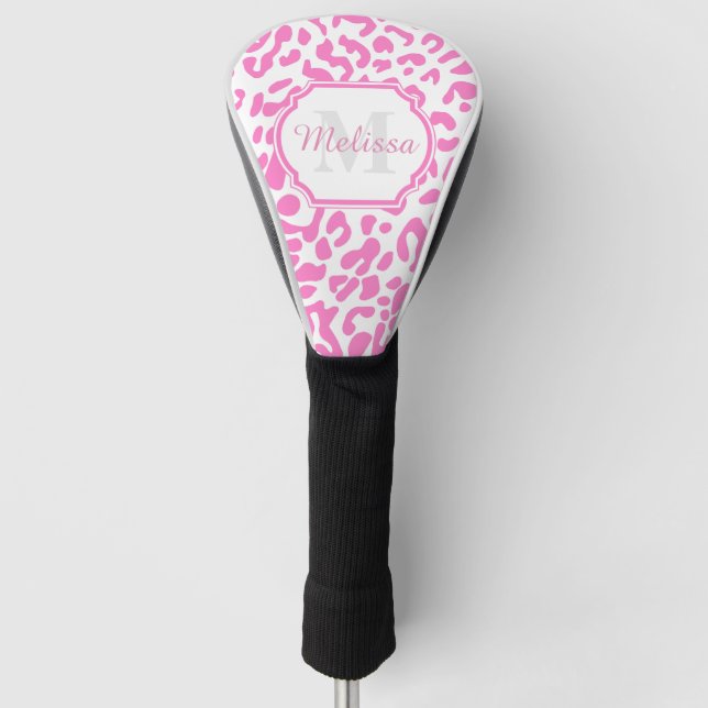 Funda Para Palo De Golf Estampado leopardo rosado (Anverso)
