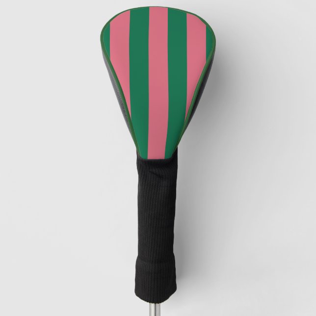Funda Para Palo De Golf Estampilla verde rosa rosada (Anverso)