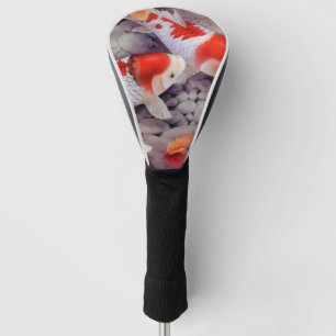 Funda Para Palo De Golf Estanque de peces rojo y blanco de Koi