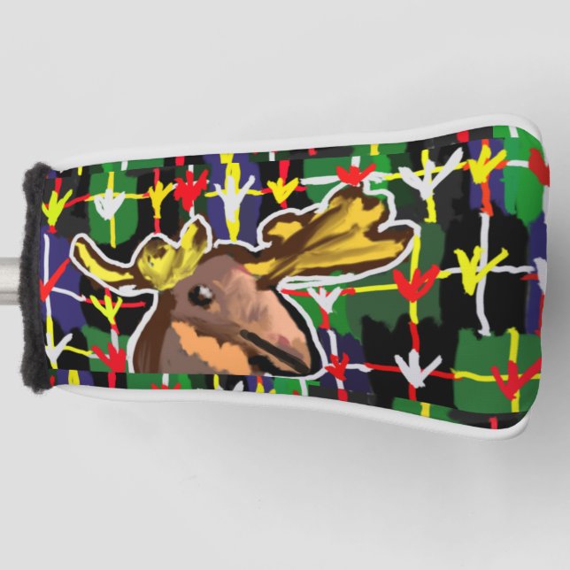 Funda Para Palo De Golf Estilo de arte de Moose  (Anverso)