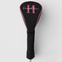Funda Para Palo De Golf Estilo inicial monograma rosa nombre