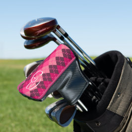 Funda Para Palo De Golf Estilo Preppy Monogramado Argyle Rosa