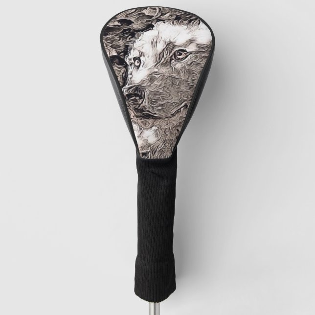 Funda Para Palo De Golf estilo rústico - lobo (Anverso)